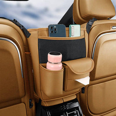 Car Organizer For Seat Back Multifunctional Leather Storage Holder