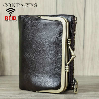 Women RFID Blocking Wallet Large Capacity Multi-Slot Leather Card Holder