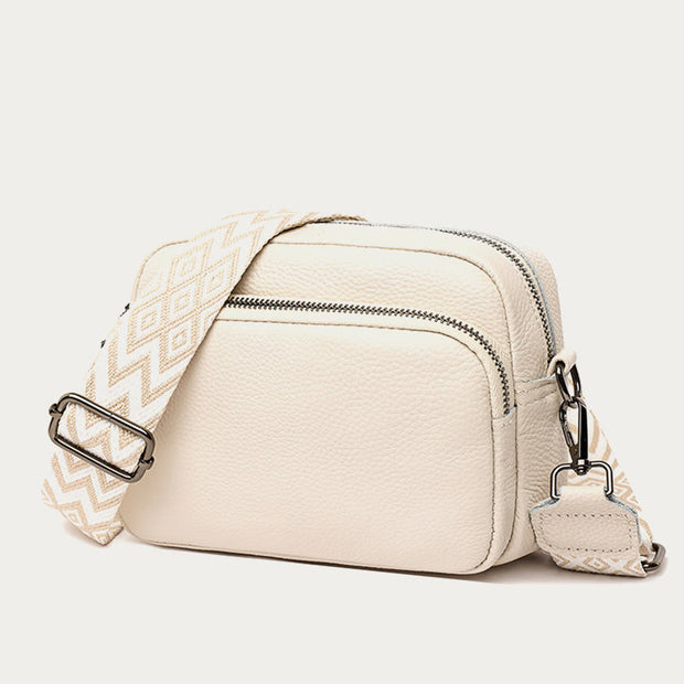 Crossbody Bag For Women Soft Lychee Pattern Leather Shopping Purse