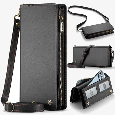 Crossbody Zipper Wallet Cell Phone Purse Phone Bag fit 6.7inch Phone