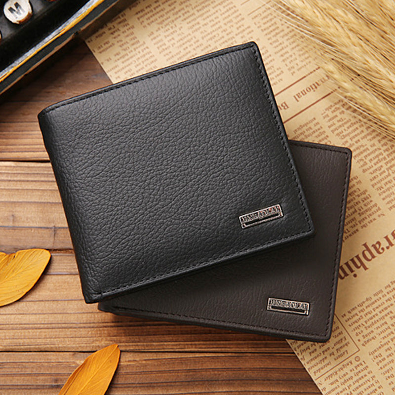 Genuine Leather Large Capacity Vintage Trifold Wallet