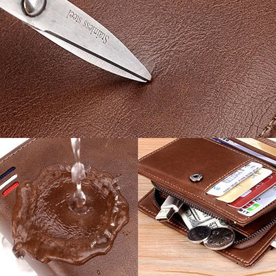 Mens RFID Blocking Wallet Soft PU Leather Credit Card Holder