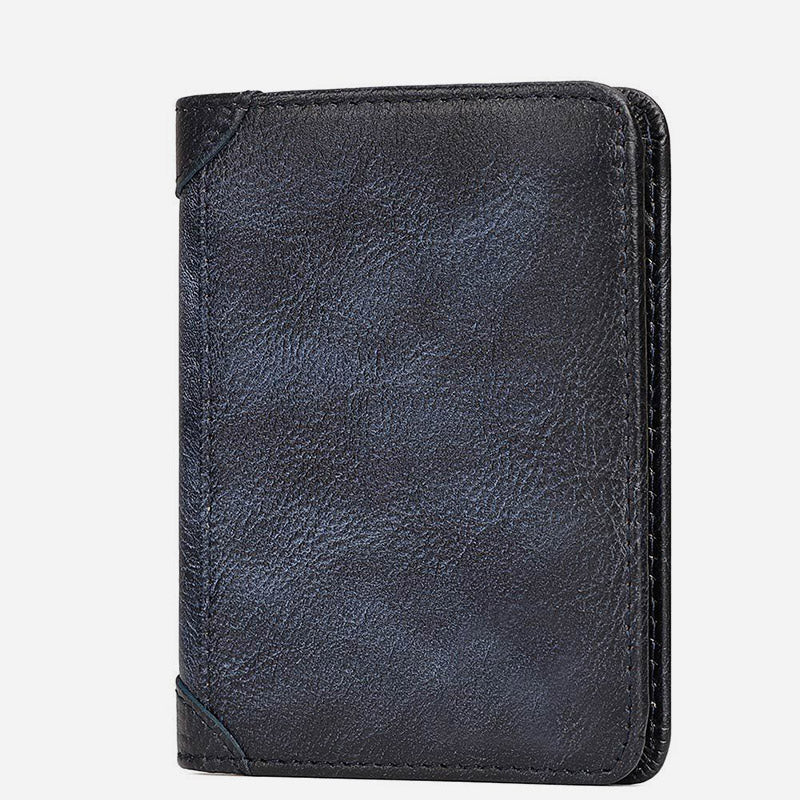 Ultra Thin Trifold Wallet For Men RFID Leather Short Purse