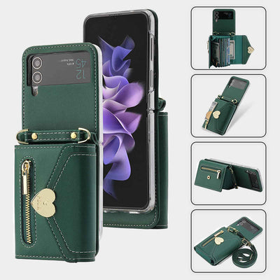 Phone Case For Samsung Card Zipper Protective Cover Purse