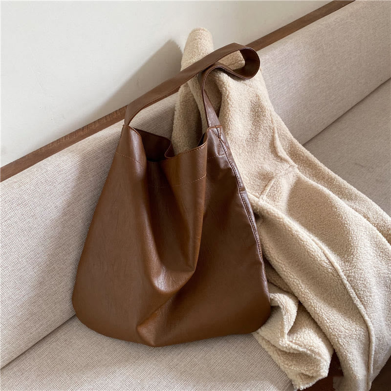 Soft Vegan Leather Tote For Women Commuter Classic Shoulder Bag