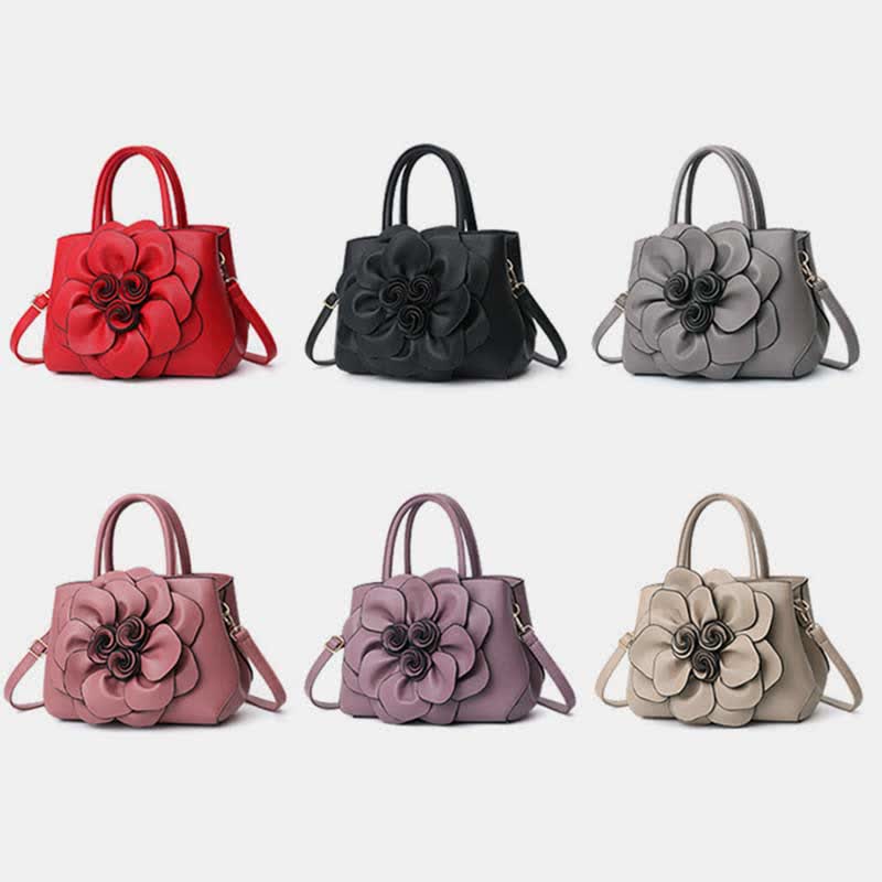 Women's Floral Elegant Shoulder Bag Vegan Leather Handbag Satchel Purses