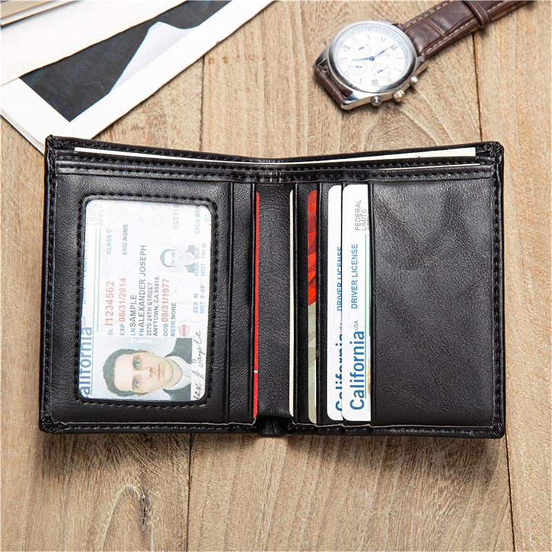 Wallet for Men PU Leather Slim Bifold Wallet Credit Card Holder