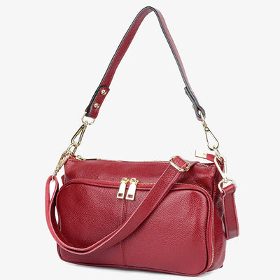 Pebble Genuine Leather Crossbody Bag For Women Simple Underarm Purse