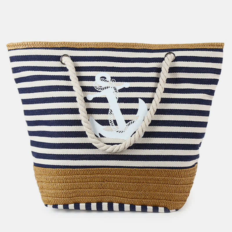 Tote Bag for Women Large Capacity Stripe Beach Bag Shoulder Bag