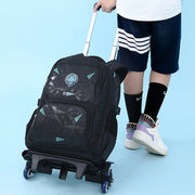 Rolling Wheels Backpack Multifunctional Travel Bookbag For Teens Students