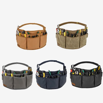 Multi-Slot Tool Belt Pouch Waterproof Canvas Waist Bag for Tool Organization