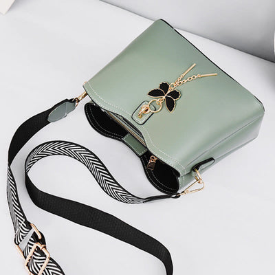 Crossbody Bag For Women Plain Color Butterfly Leather Shoulder Bag