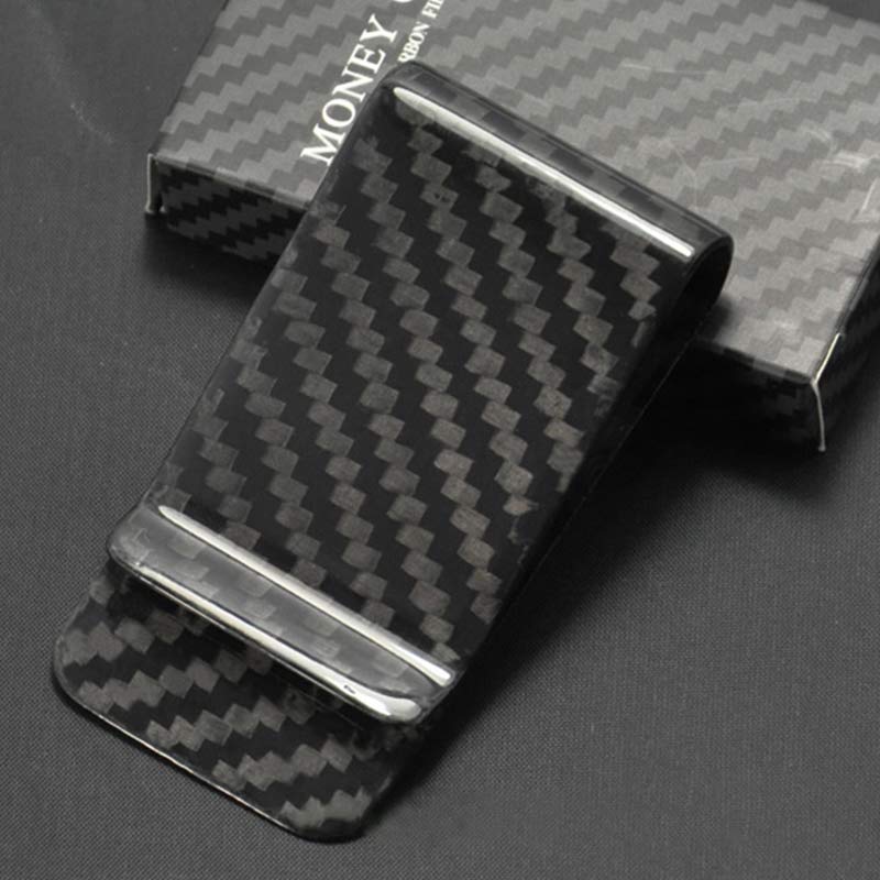 Slim Carbon Fiber Money Clip Minimalist Wallet Business Card Holder