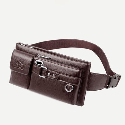 Waist Bag for Men Leather Sling Bag for Hiking Running Travel