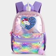 Backpack For Kindergarten Children Laser Glitter Rainbow Unicorn Small Schoolbag