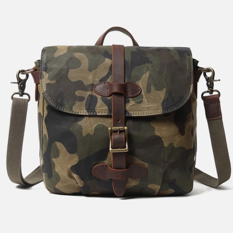 Camouflage Color Crossbody Bag Travel Canvas Messenger Purse For Men