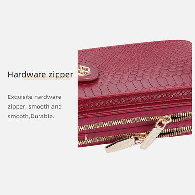 Solid Snakeskin Grain Phone Bag For Women Elegant Crossbody Wallet