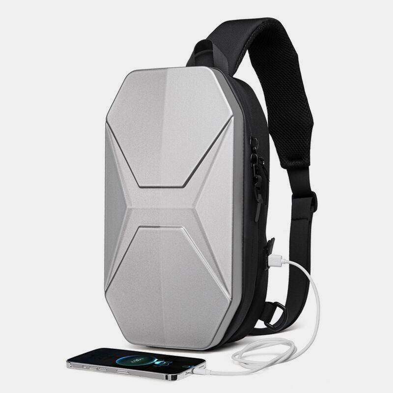 Mens Fashion Sling Bag Waterproof Sturdy Crossbody Bag with USB Charging Port