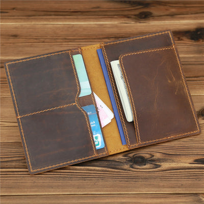 Ultra Thin Passport Holder For Suitcase Genuine Leather Case