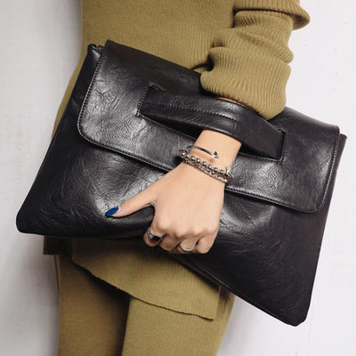 Vegan Leather Shoulder Bag Clutch For Women Fashion Handbag with Crossbody Strap