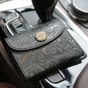 Vintage Small Wallet For Men Gentle Embossed Leather Purse