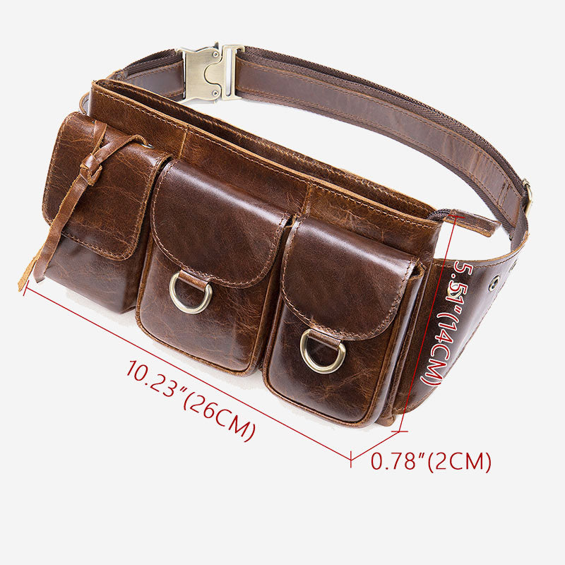 Multi-Pocket Large Capacity Vintage Waist Bag