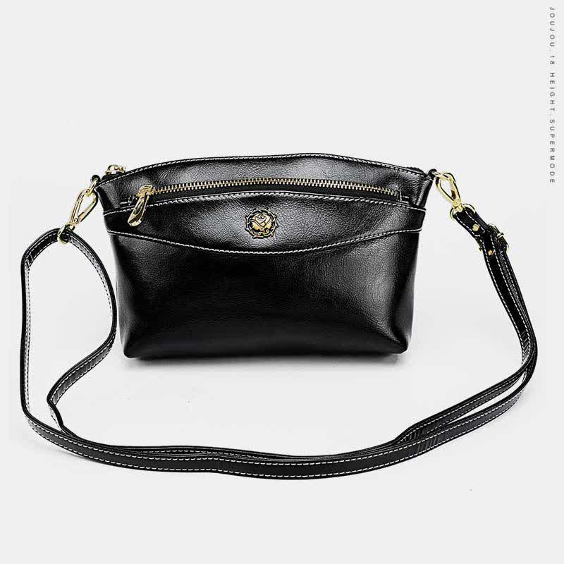 Retro Real Leather Crossbody Bag for Women Roomy Small Phone Bag