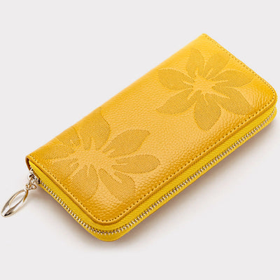 Wallet For Women Flower Print Large Capacity Long Cash Purse