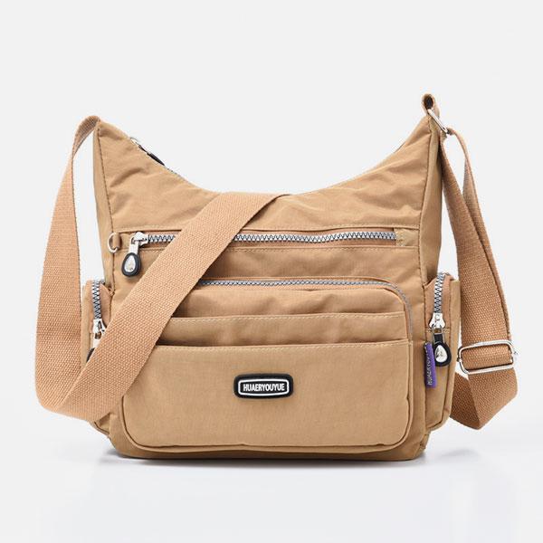 Waterproof Multi-Pocket Nylon Crossbody Bag