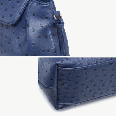 Ostrich Print Crossbody Bag Women Plain Color Cloud Bag