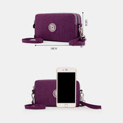3 Zip Mini Crossbody Bag Nylon Cellphone Wallet Long Wristlet Purses