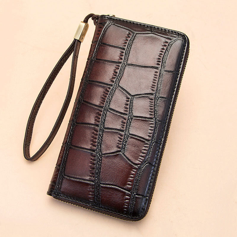 Women Genuine Leather Alligator Multi-card Slots Wallet