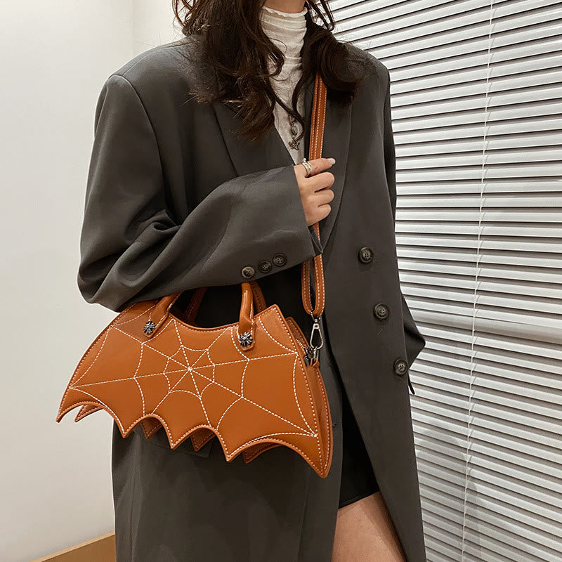 Crossbody Bag For Halloween Outfit Creative Bat Pattern Leather Bag