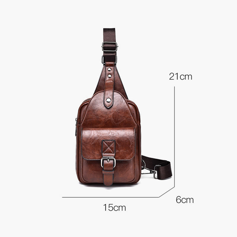 Sling Bag For Men Daily Use Casual Retro Waterproof Crossbody Bag