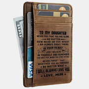 Minimalist Slim Personalized Engraved Leather Wallet RFID Blocking Card Holder