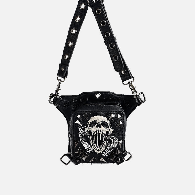 Women Steampunk Outdoor Waist Bag Funny Skull Party Phone Bag