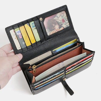 Wallet for Women Genuine Leather Card Holder Phone Checkbook Organizer