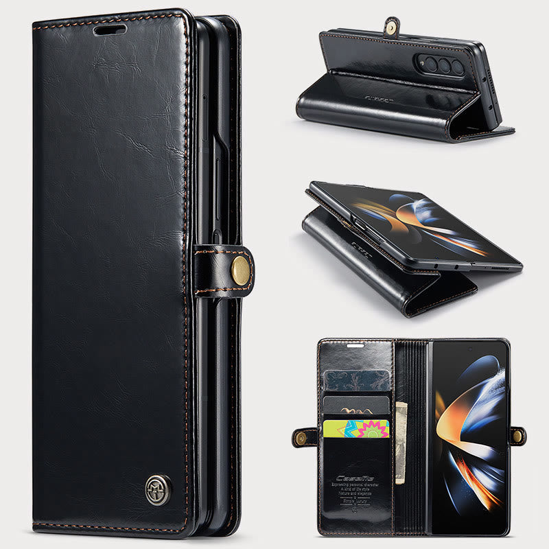 Retro Foldable Screen Phone Case Pu Leather Protection Case