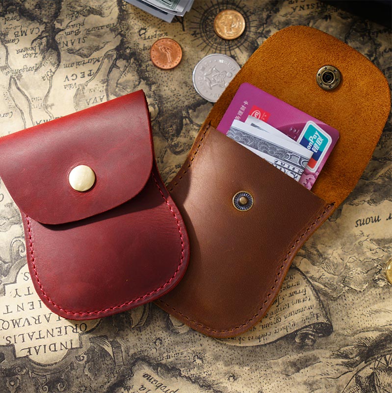 Genuine Leather Coin Purse Pouch Change Purse for Women Men