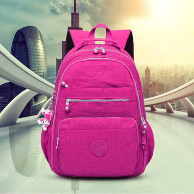 Women Waterproof Nylon Backpack Lightweight Sports Travel Daypack Packback Multi-Color Optionals