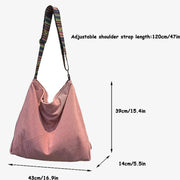 Corduroy Crossbody Bag For Women Wide Single Strap Commuter Purse