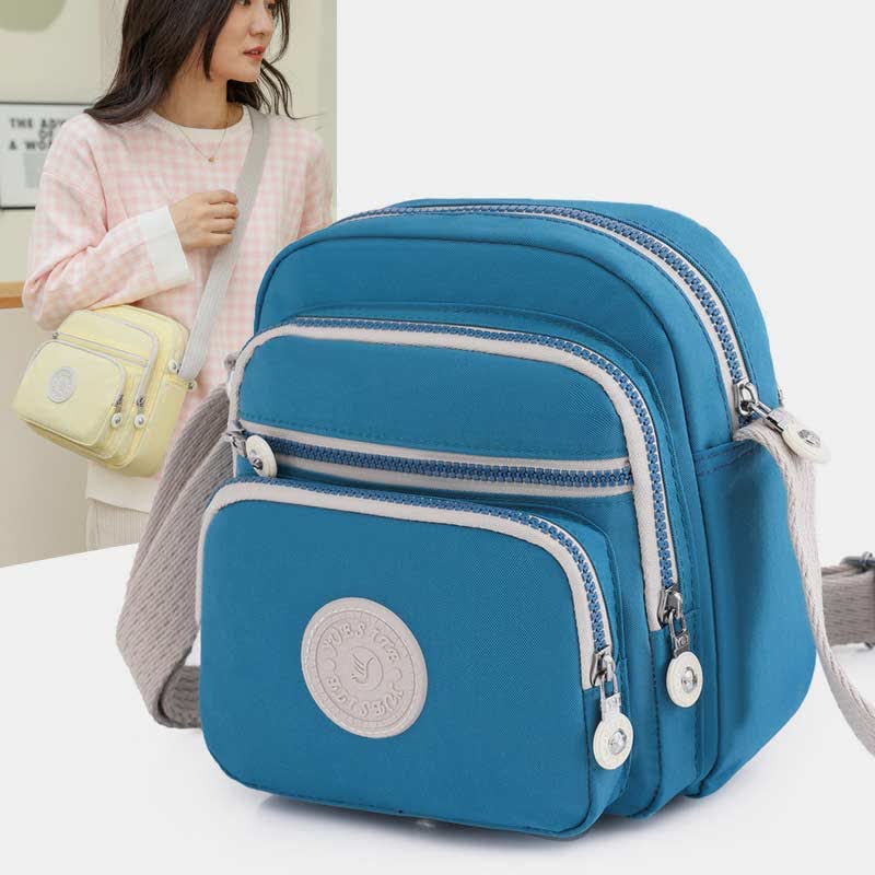 Nylon Crossbody Belt Bag for Women Multi-pocket Travel Shoulder Purse