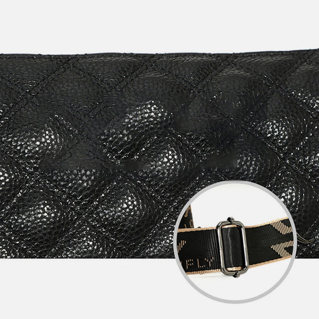 Quilted Lichee Pattern Crossbody Bag For Women Leather Underarm Bag