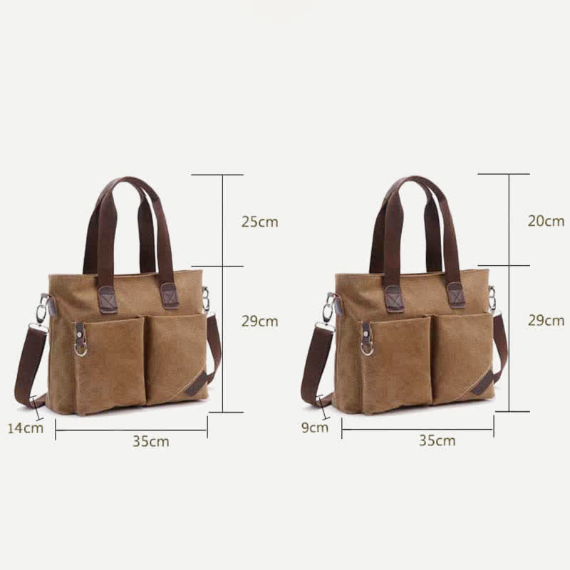 Canvas Shoulder Bag for Women Men Retro Casual Handbags Work Tote