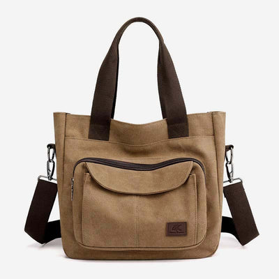 Women's Canvas Top Handle Handbag Multi-pocket Crossbody Shoulder Bag Tote Purse