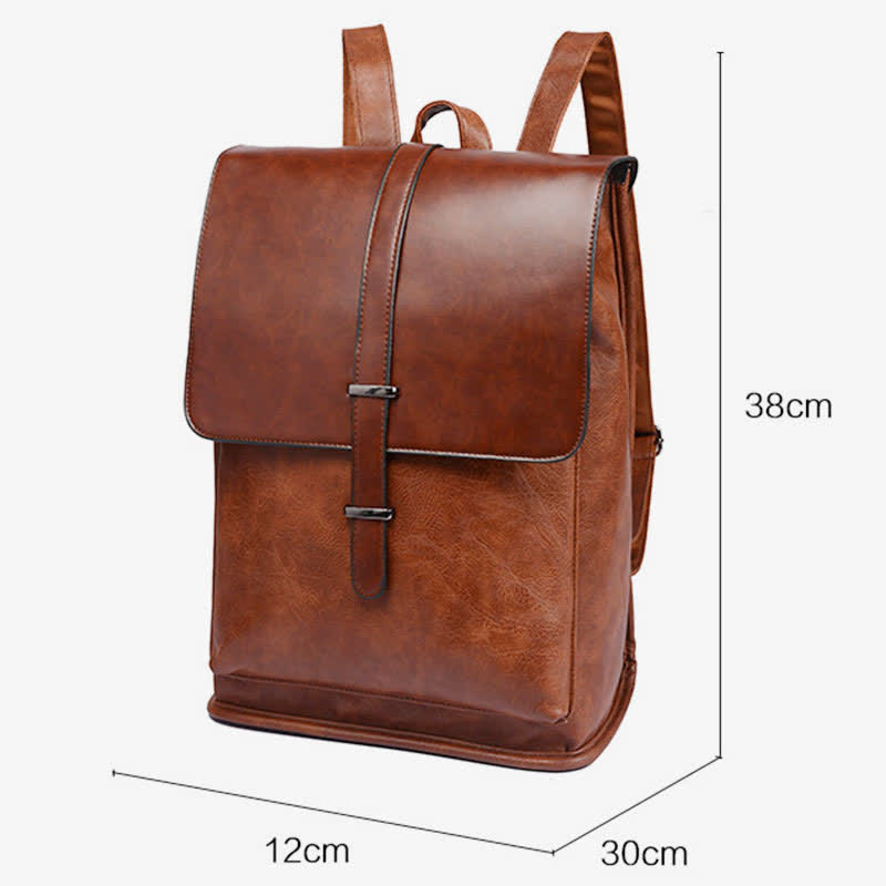 Mens Backpack Purse PU Leather Laptop Backpack Travel Business College Bookbag