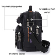 Multi-Pocket Nylon Purse Casual Crossbody Shoulder Bag Travel Carry Chest Bag