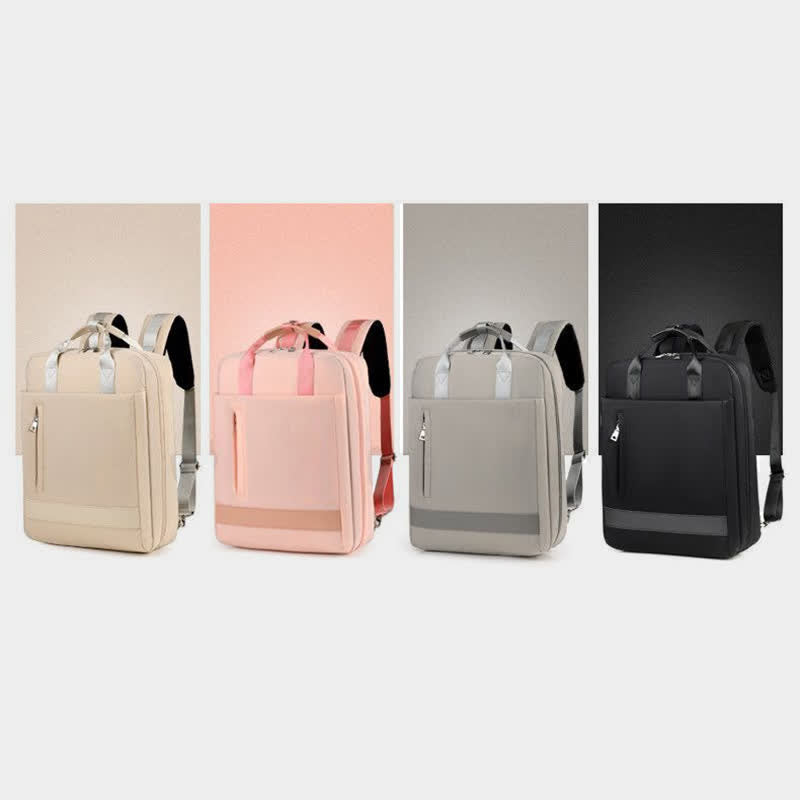 15.6“ Laptop Backpack Multifunctional Patchwork Backpack with USB Charging Port