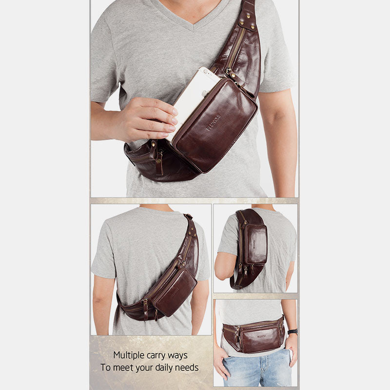 Vintage Multi-Carry Genuine Leather Sling Bag