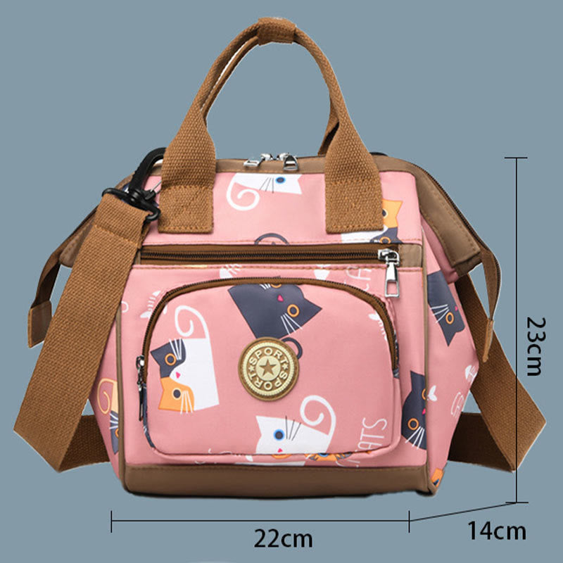 Cute Pattern Detachable Handbag Multifunctional Waterproof Oxford Mommy Bag